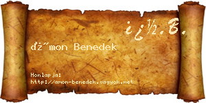 Ámon Benedek névjegykártya