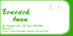 benedek amon business card